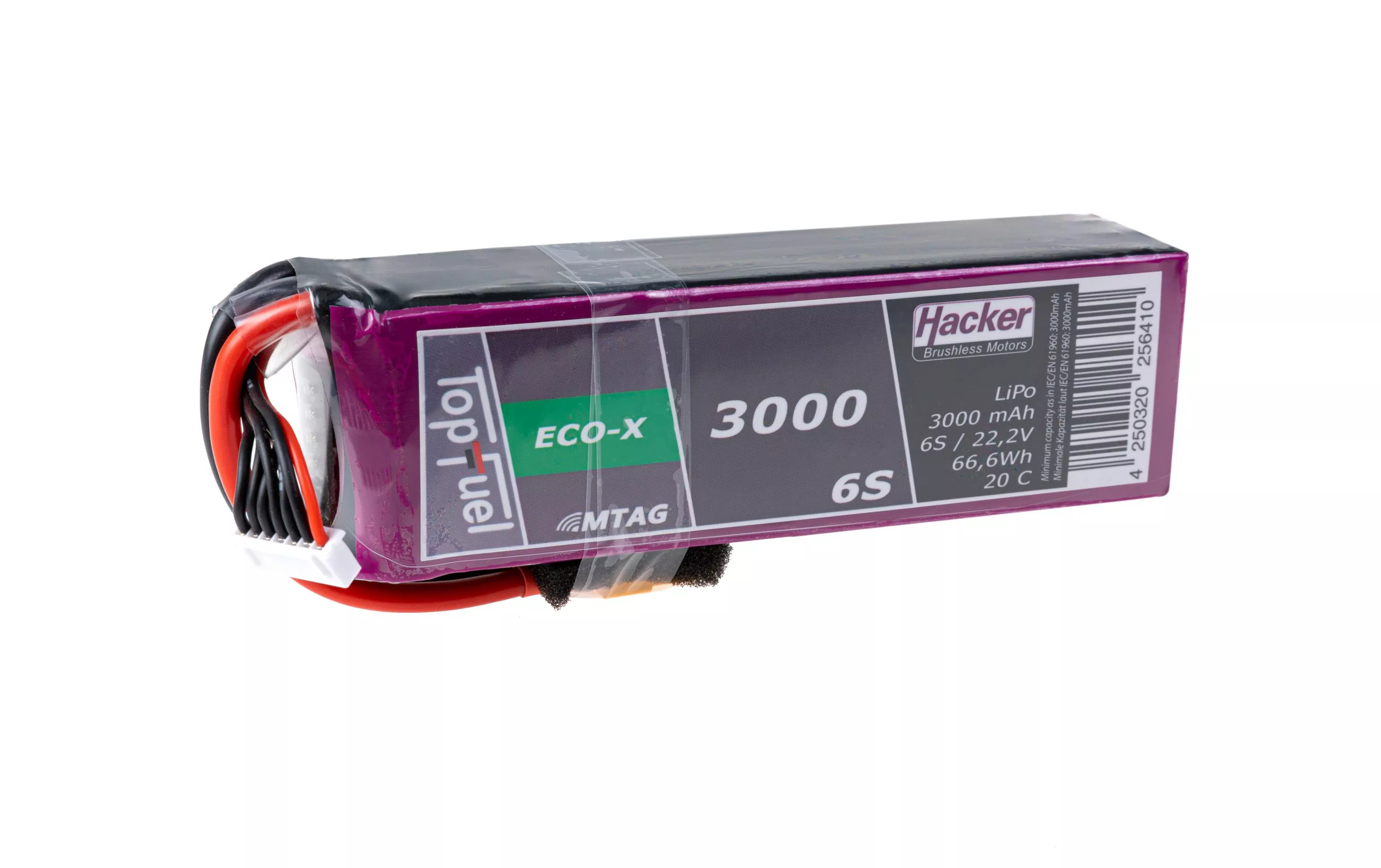 Batterie RC LiPo 3000 mAh 22.2 V 20C TopFuel ECO-X MTAG