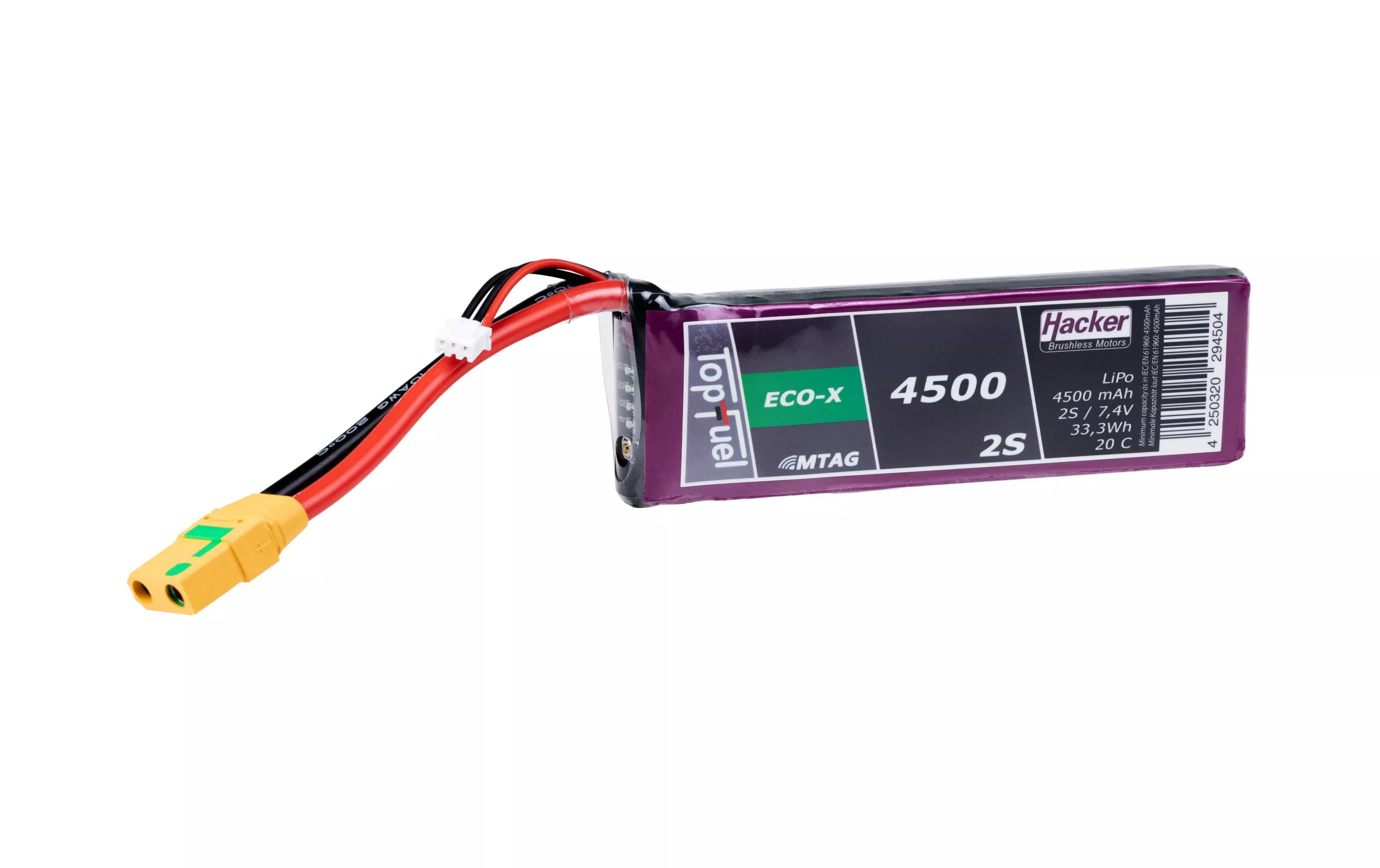 Batterie RC LiPo 4500 mAh 7.4 V 20C TopFuel ECO-X MTAG