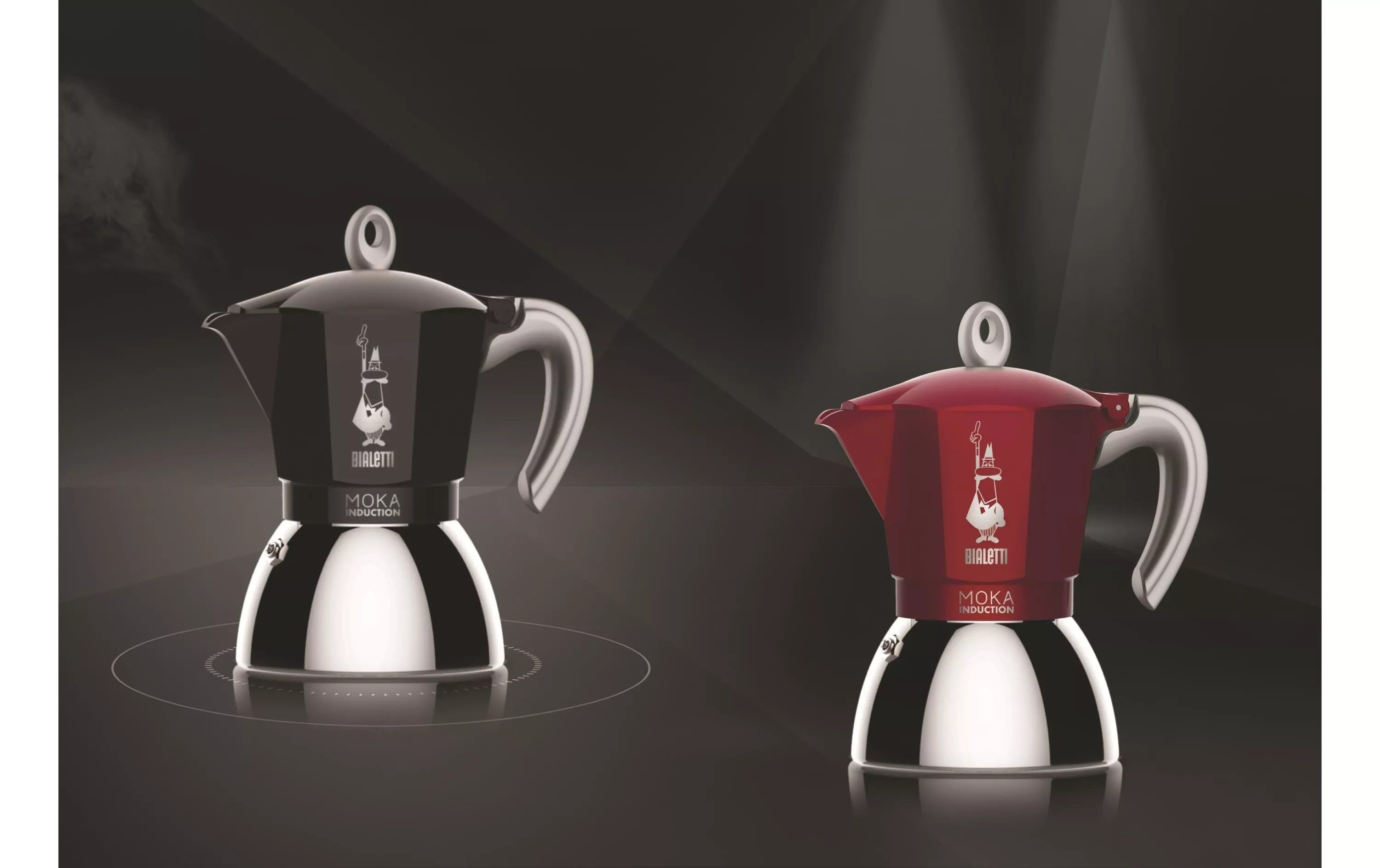 Cafetière à induction Bialetti Moka Induction Red 6 cups (6 tasses