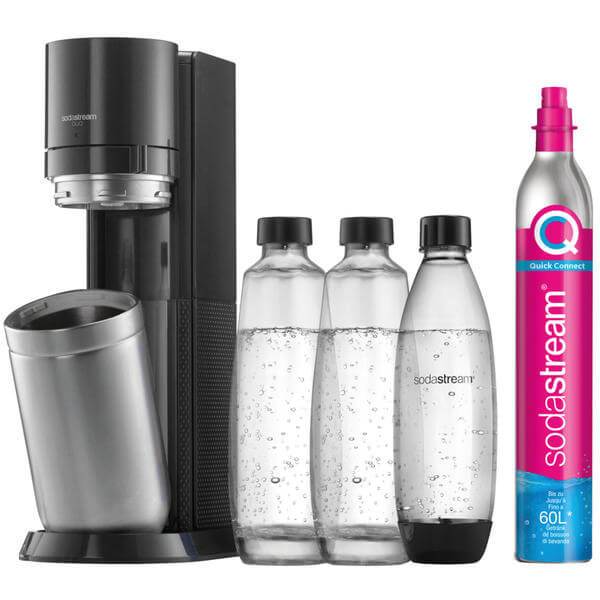 - black Mega DUO Trinkwassersprudler Sodastream Pack
