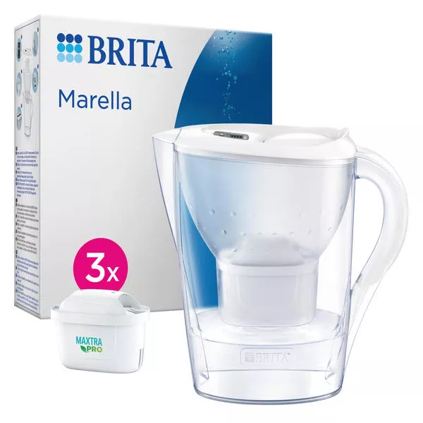Caraffa filtrante Marella bianco 2,4 l incl. 3x cartucce MAXTRA PRO  All-in-1 - Filtri per acqua Brita