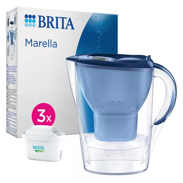 Caraffa filtrante Marella graphite 2,4 l incl. 3x cartucce MAXTRA PRO All -in-1 - Filtri per acqua Brita