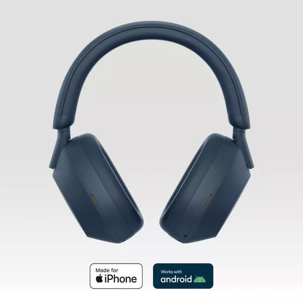 WH-1000XM5 kabelloser High-Resolution Over-Ear - Noise Kabel Bluetooth oder Mitternachtsblau Cancelling On-Ear Kopfhörer, ⋅