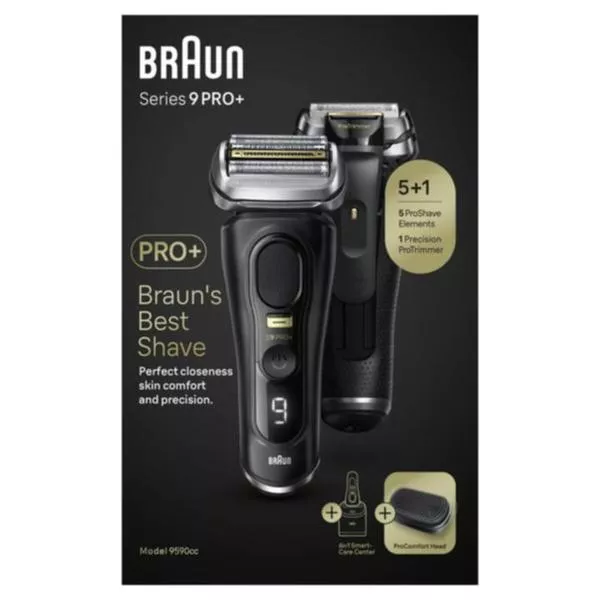 Braun Series 9 Pro+ Elektrorasierer, ProComfort Aufsatz, Reinigungsstation,  Wet & Dry, 9590cc, Schwarz: Tests, Infos & Preisvergleich