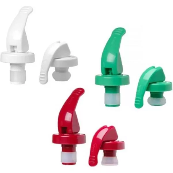 Tappo per bottiglie da 0,5 - 1,5 litri con chiusura a chiave, set di 3 colori verde, bianco, rosso