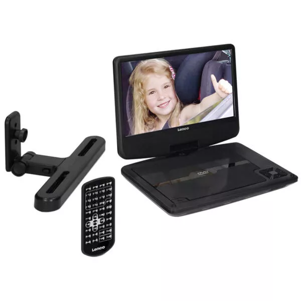 Portabler DVD player DVP-901BK, schwarz, neues Design, mit Halterung