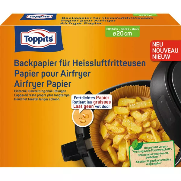 Backpapier für Heissluftfritteusen 20 Stück