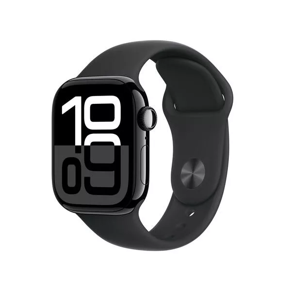 Watch Series 10 GPS, 42mm, Jet Black Aluminium / Black Sport Band  M/L