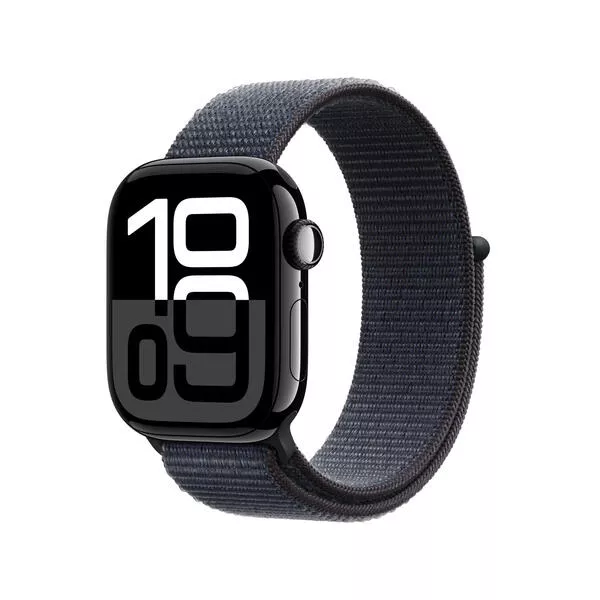 Watch Series 10 GPS, 42mm, Jet Black Aluminium / Ink Sport Loop