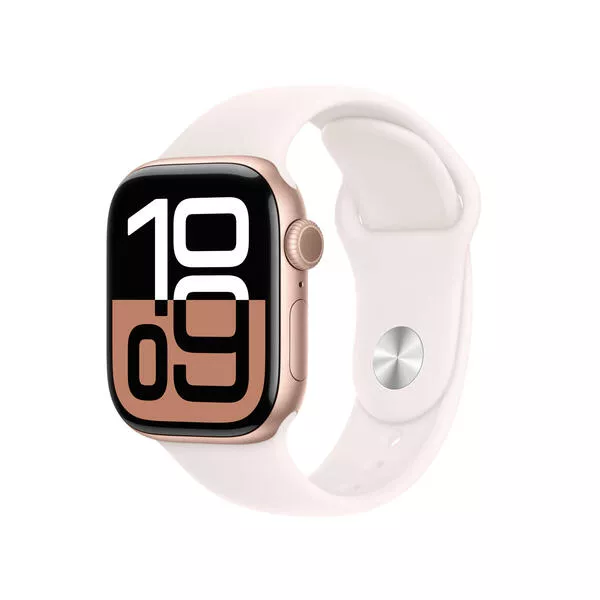 Watch Series 10 GPS, 42mm, Rose Gold Aluminium / Light Blush Sport Band  S/M