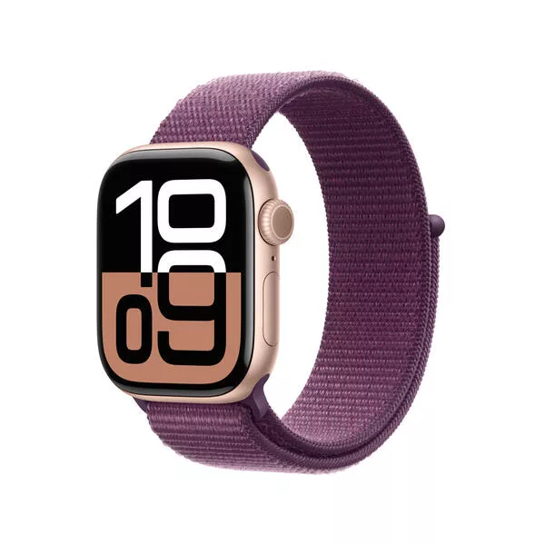 Watch Series 10 GPS, 42mm, Rose Gold Aluminium / Plum Sport Loop