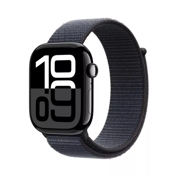 Watch Series 10 GPS, 46mm, Jet Black Aluminium / Ink Sport Loop