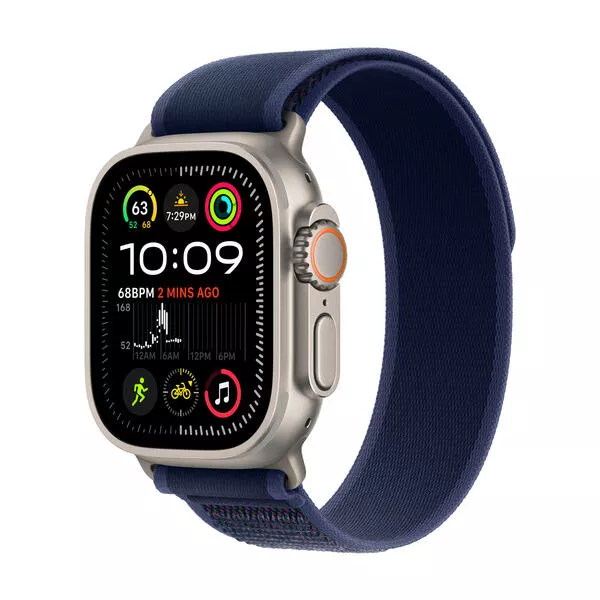 Watch Ultra 2 GPS + Cellular, 49mm, Natural Titanium / Blue Trail Loop S/M