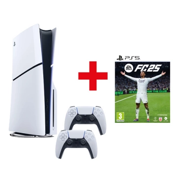 Set PS5 Slim Bundle 2Ctrl [PS5] (D/F/I)+EA Sports FC 25 PS5 PEGI AS