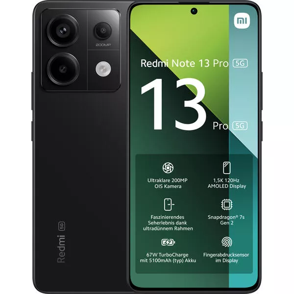 Redmi Note 13 Pro - 512 GB, Black, 6.67\'\', 200 MP, 5G