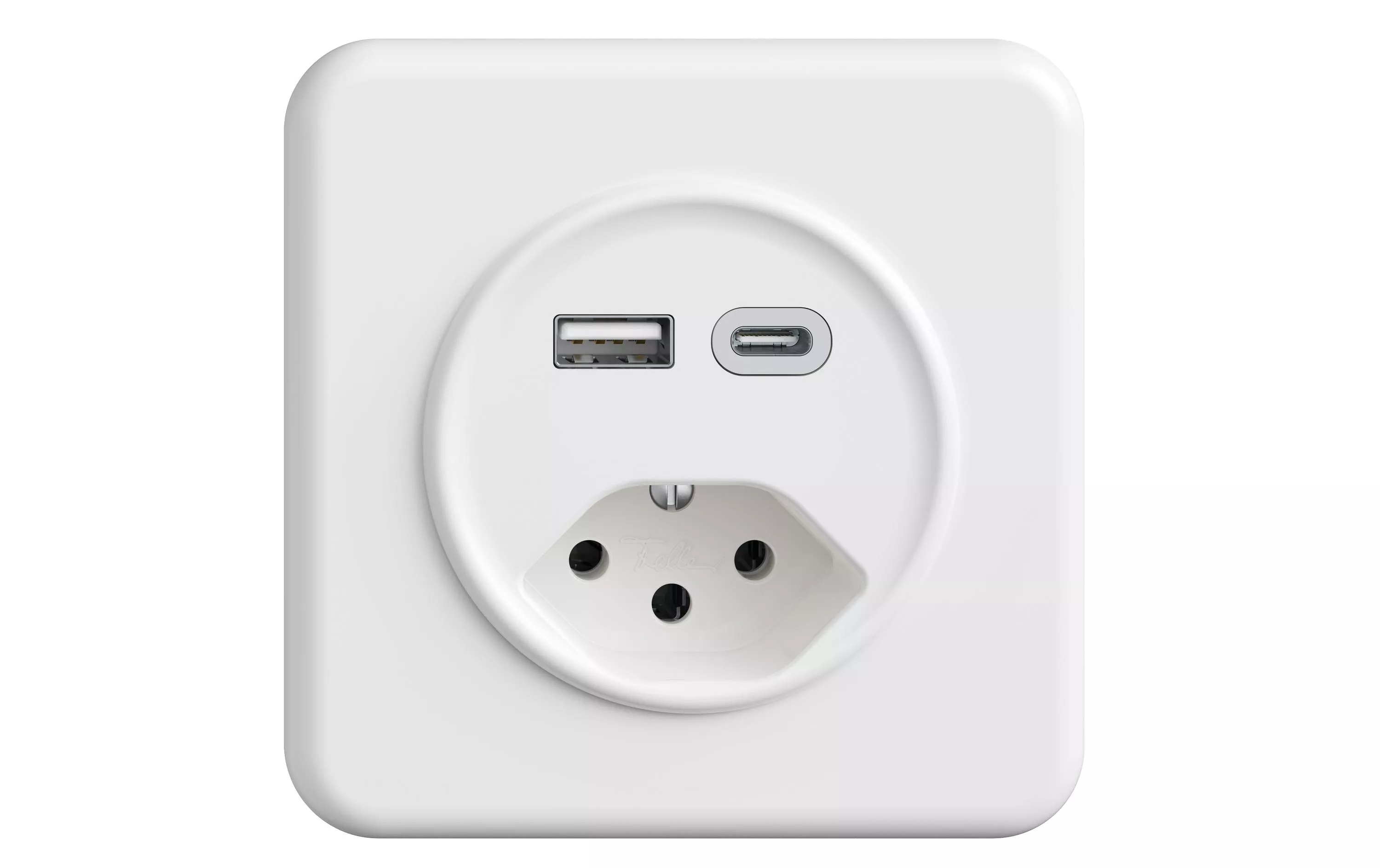 Prise de courant standard 1xUSB A,1xUSB C 3 A, 15 W Blanc