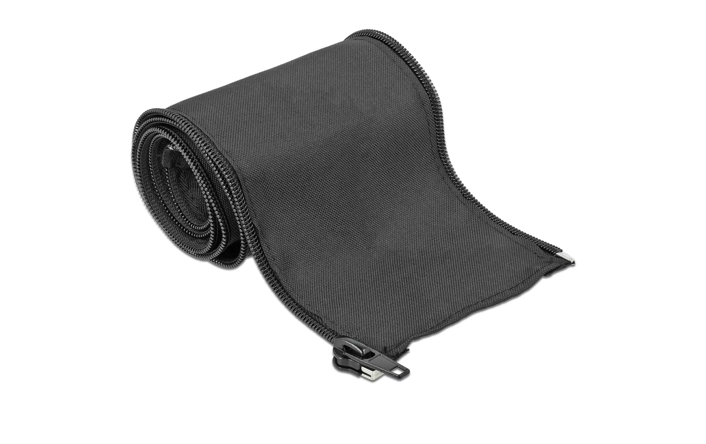 Gaine de câble 1 m x 35 mm, avec fermeture éclair Noir