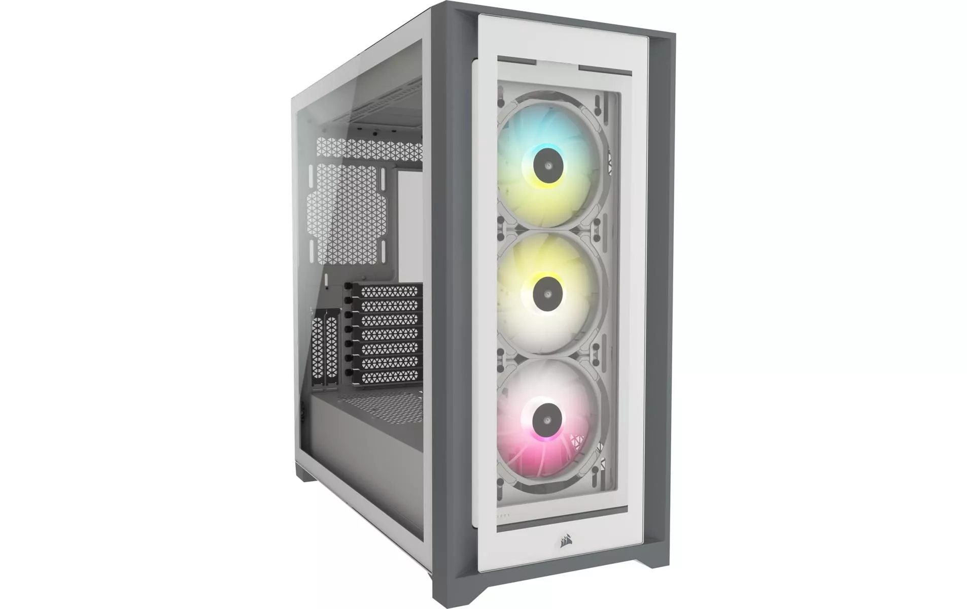 Boîtier d\u2019ordinateur iCUE Midi Tower 5000X RGB TG Blanc