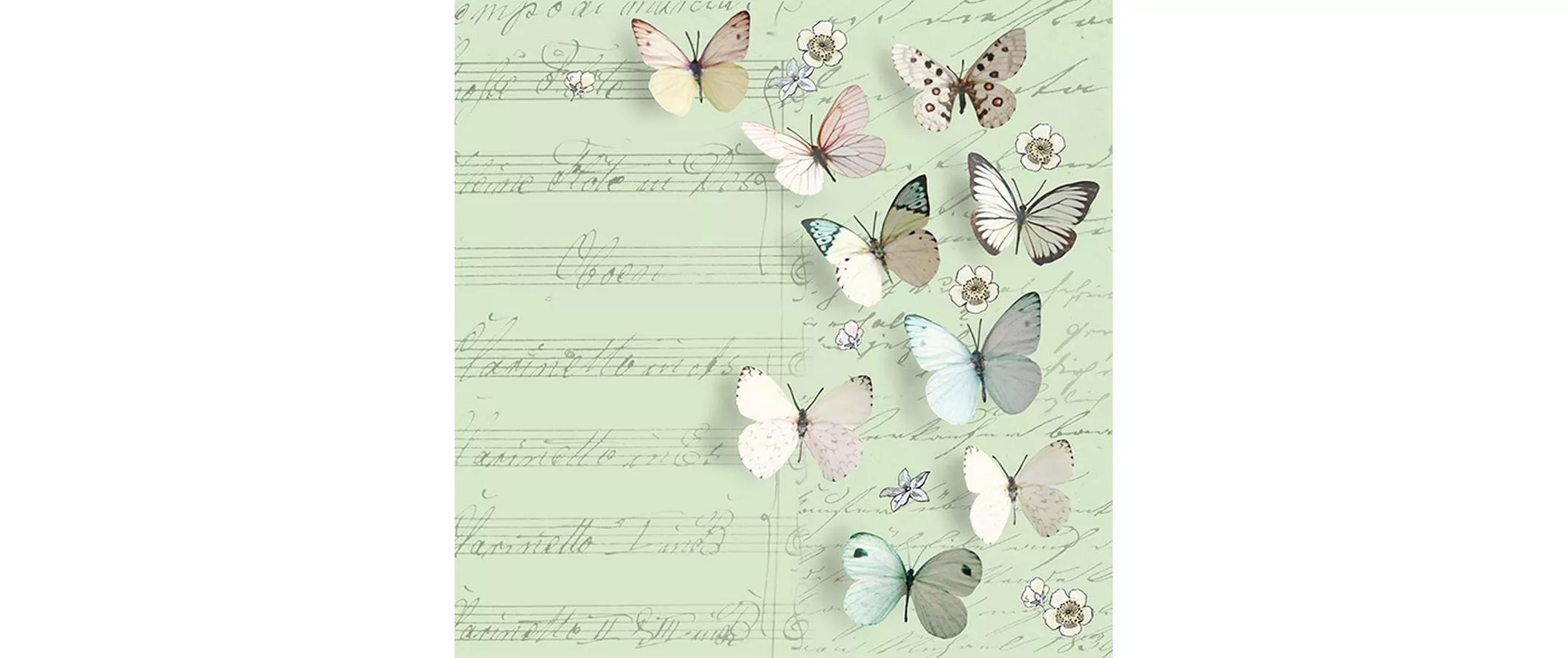 Serviettes en papier Petits Papillons 33 cm x 33 cm, 20 Pièce/s