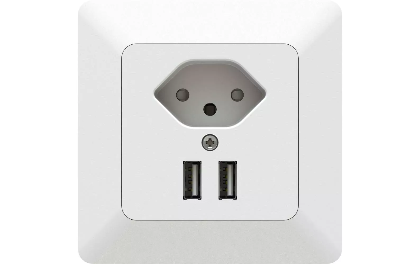 Prise de courant T13 + 2x prise de charge USB A Blanc, UP