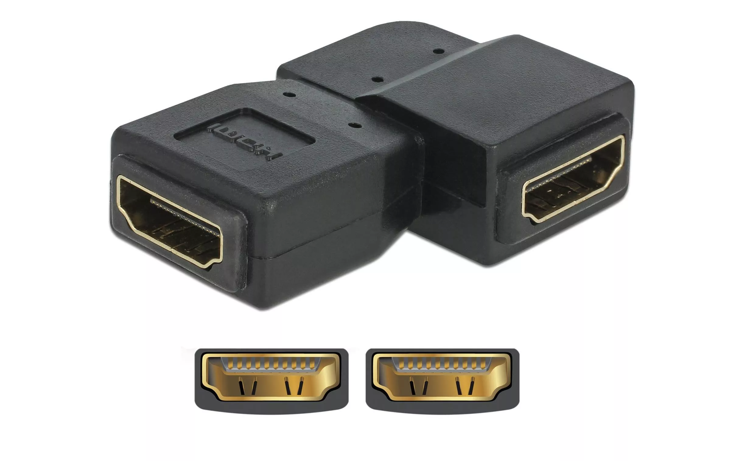 Adaptateur 90° à gauche HDMI - HDMI