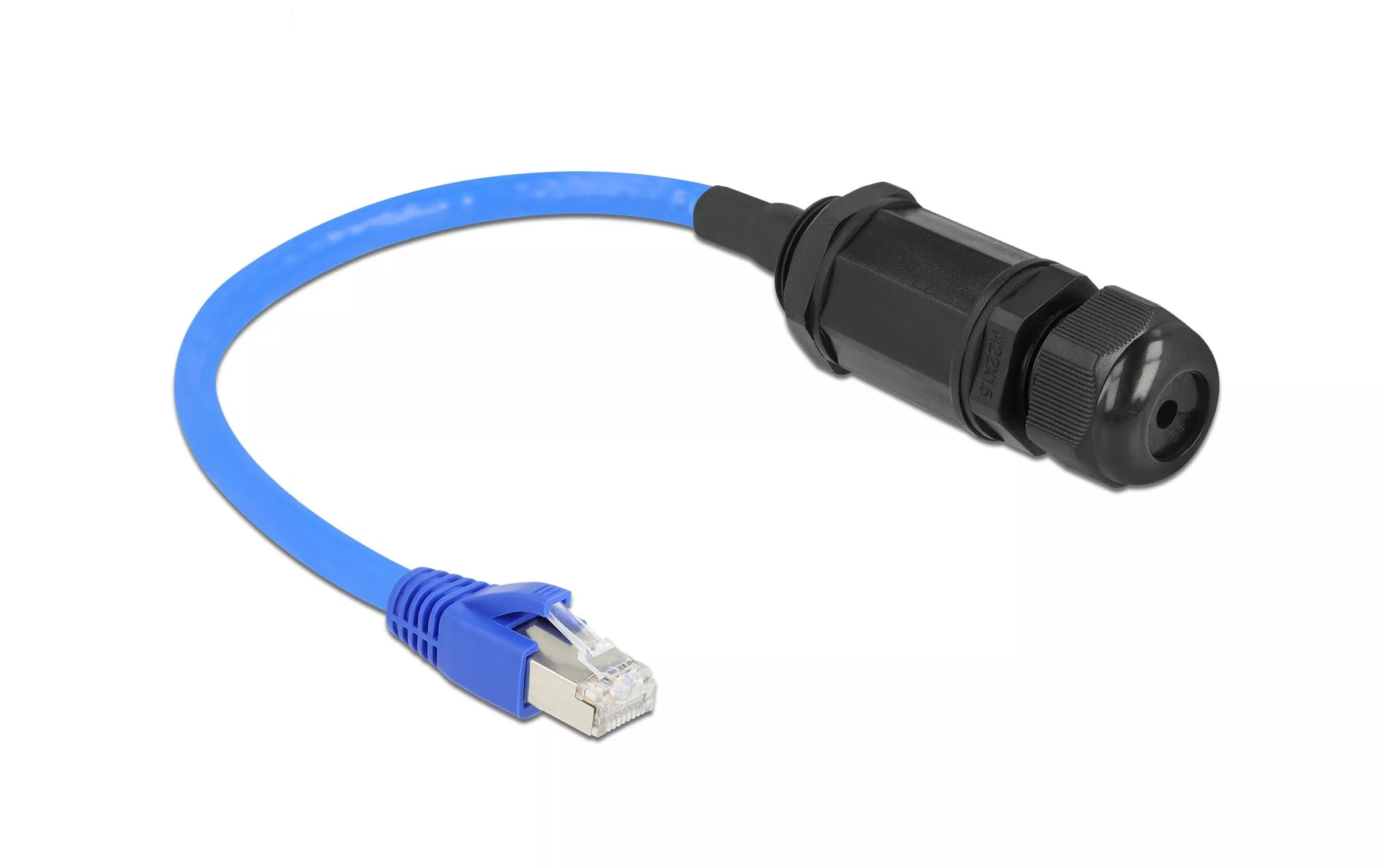 Câble patch RJ45 à RJ45 Cat 6, S/FTP, 0.25 m, Bleu; Noir