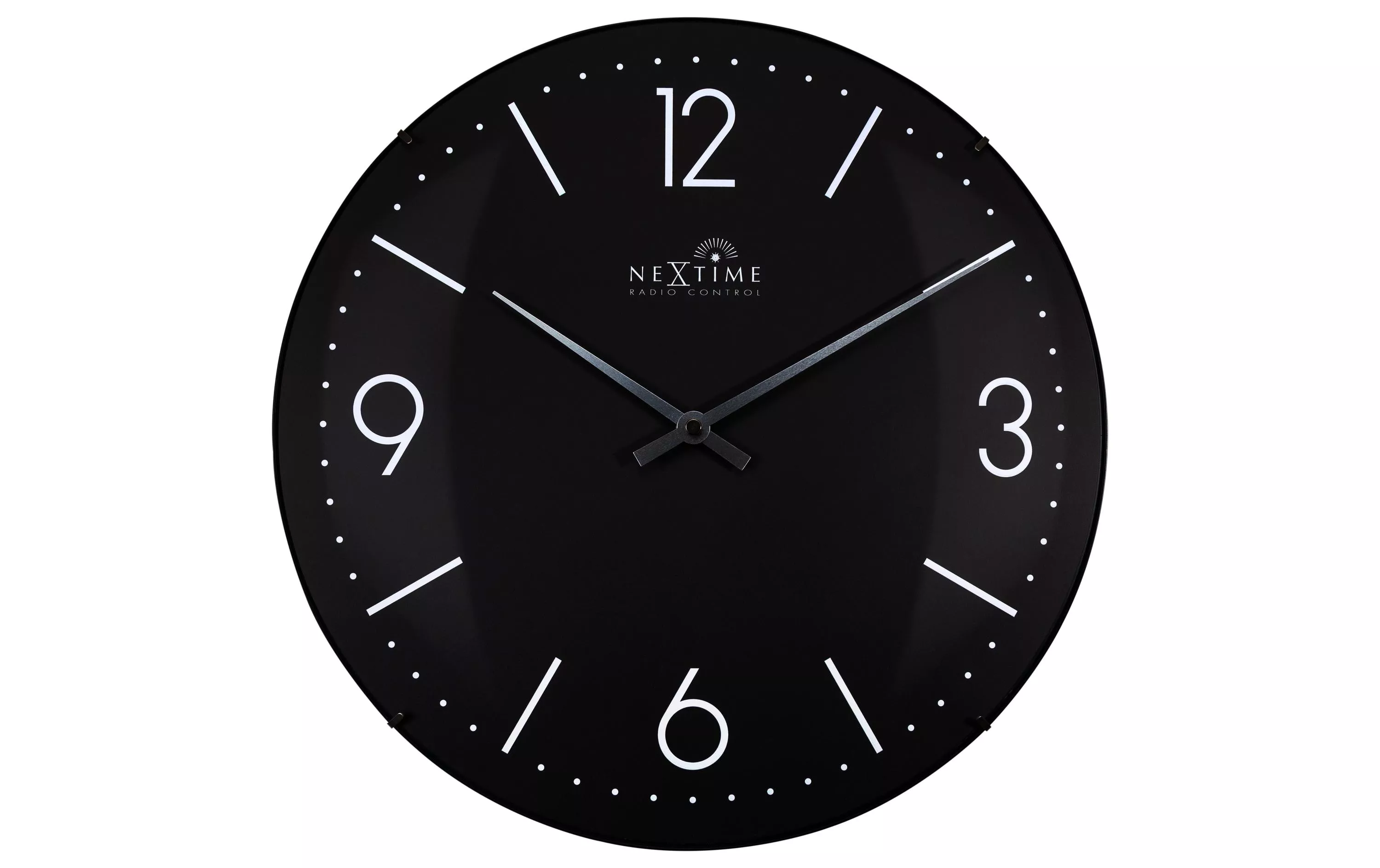 Horloge murale radio Atomic Ø 35 cm, Noir