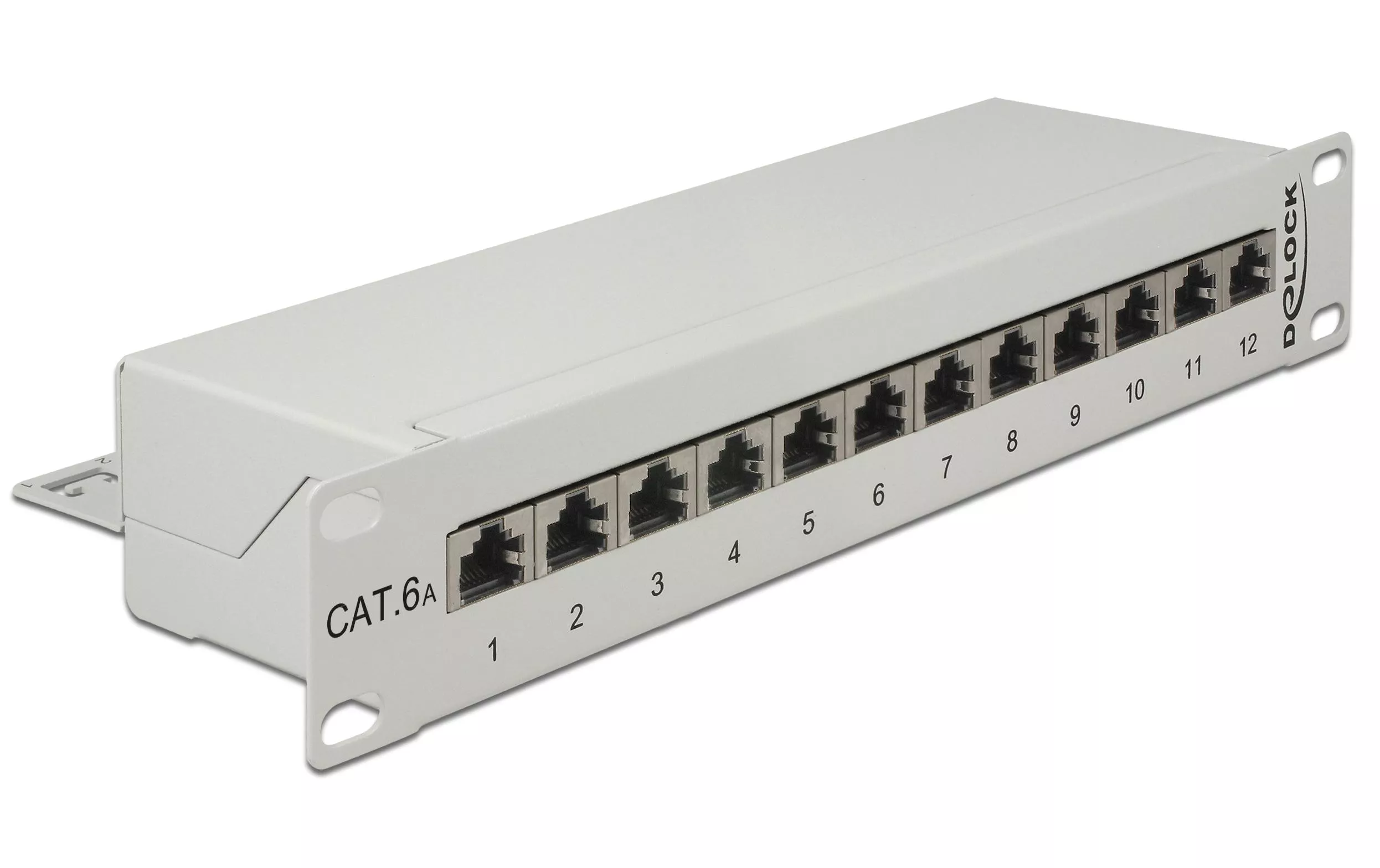 Panneau de réseau 12 Port 10\" Cat.6A LSA Gris