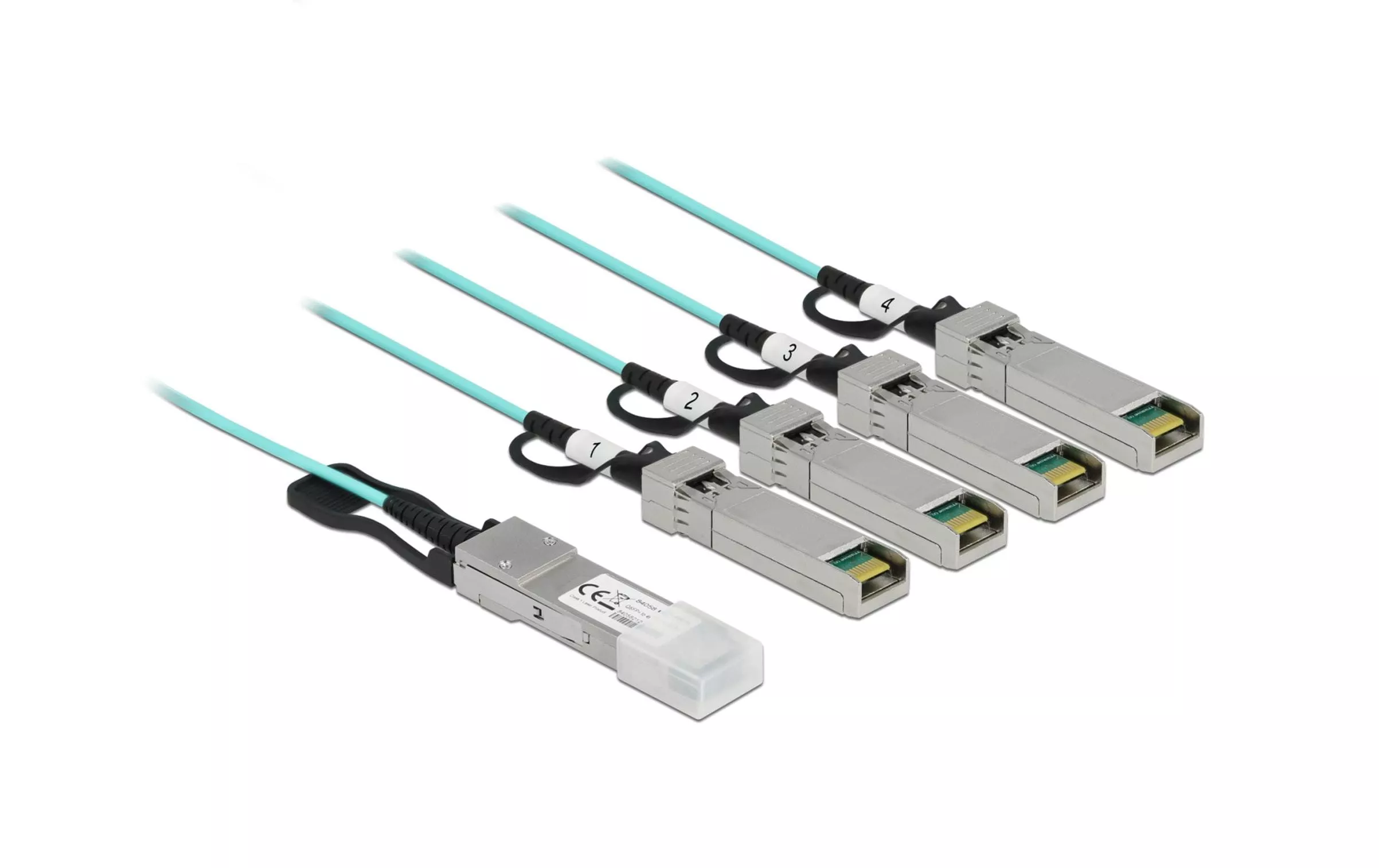 Câble direct attach Optique QSFP+/4x SFP+ 5 m