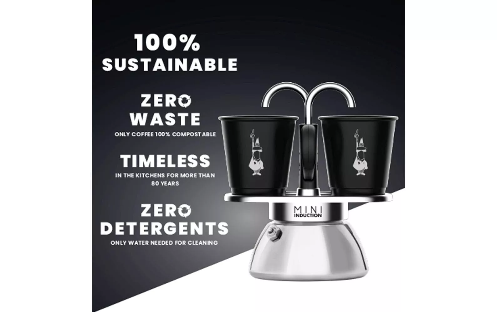 Espresso Maker Mini Express Induction 2 tazze, nero - Caffettiera espresso