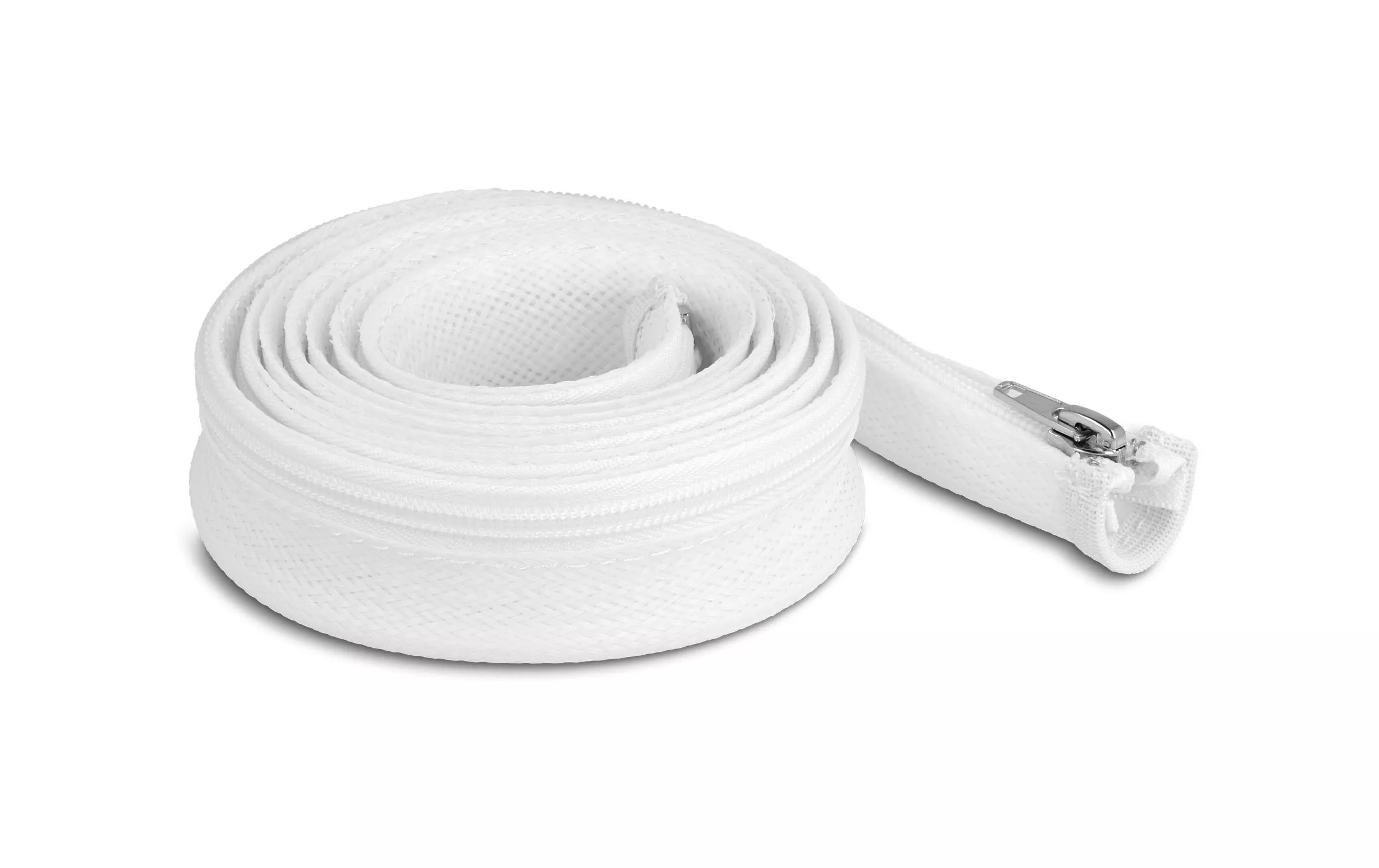 Manchon tressé avec fermeture à glissière 2 m x 30 mm Blanc