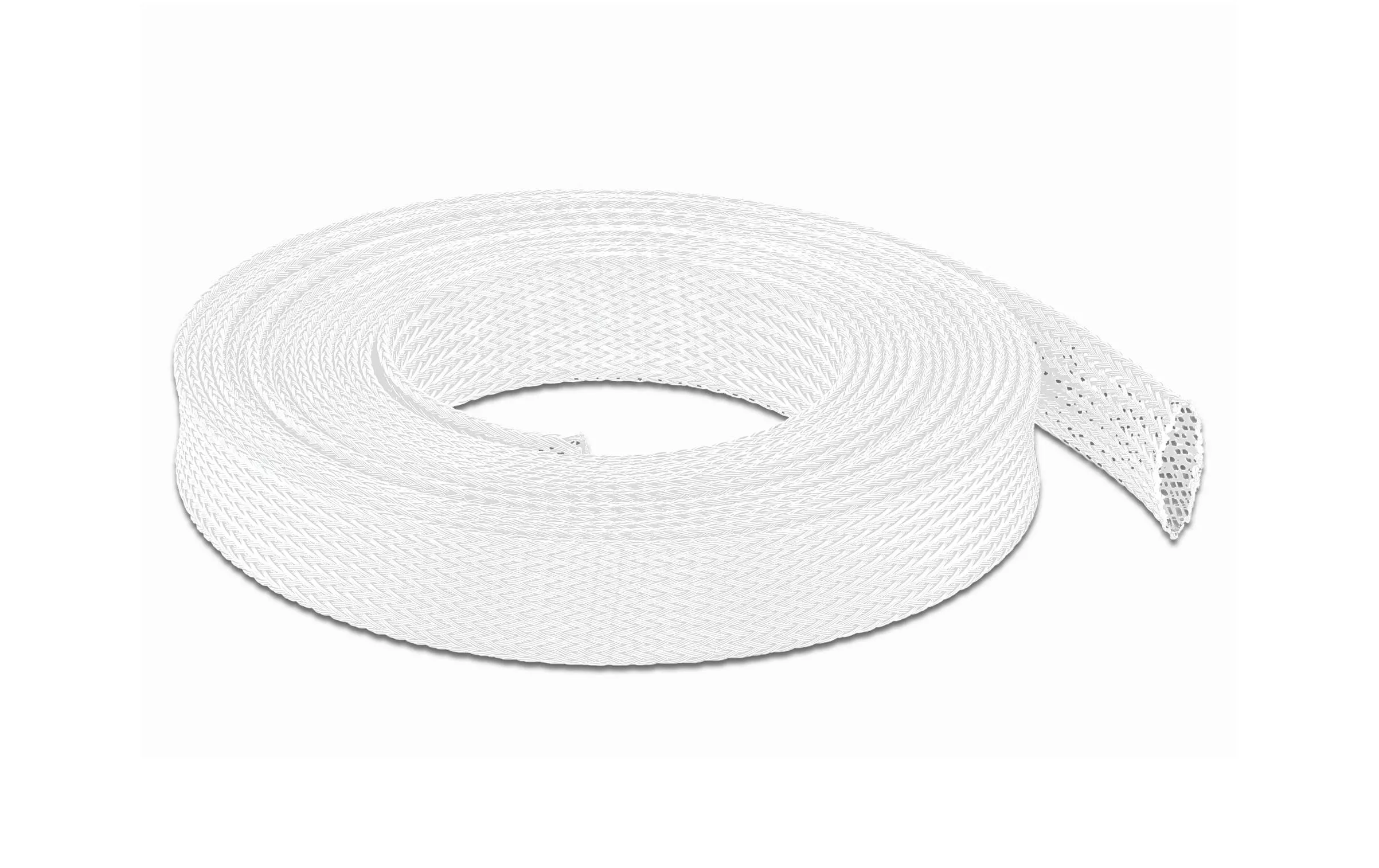 Manchon tressé étirable 10 m x 19 mm Blanc