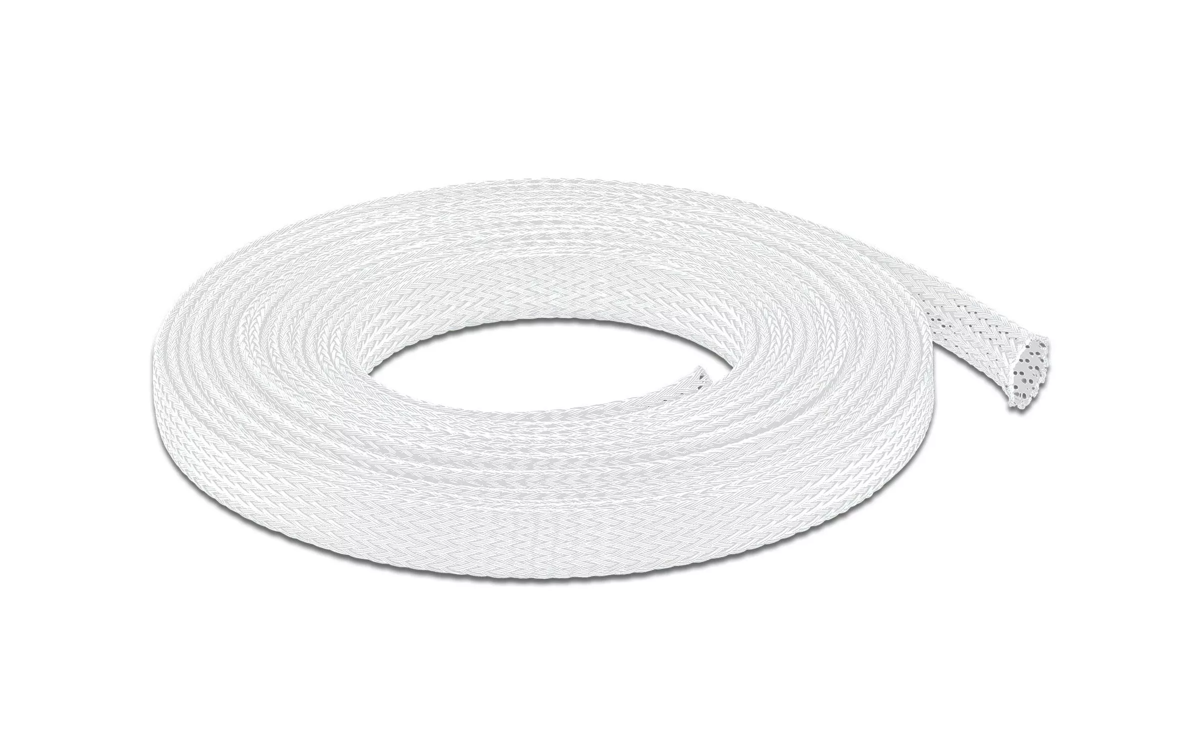 Manchon tressé étirable 10 m x 12 mm Blanc