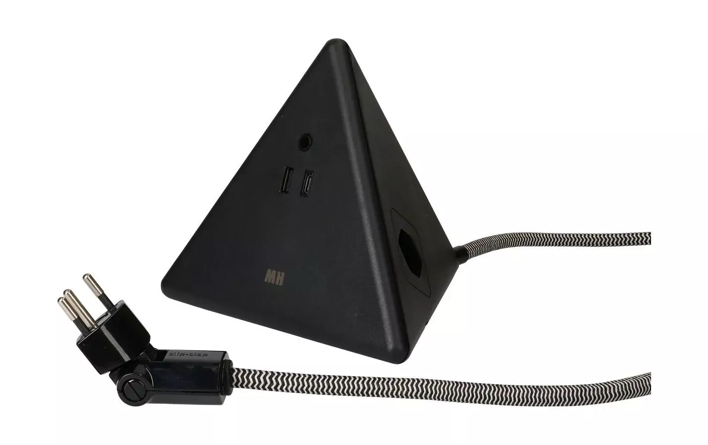 Bloc multiprises Pyramide, noir 2x T13, USB A+C 18W