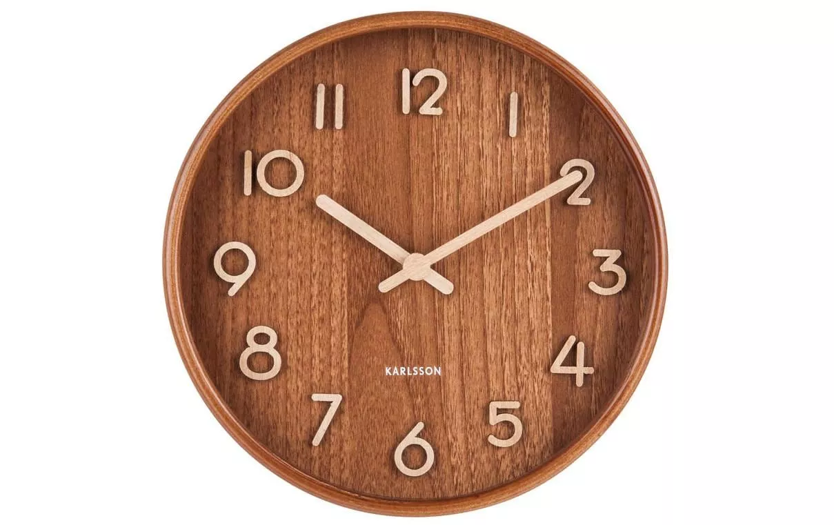 Horloge murale Pure Ø 22 cm, Brun foncé