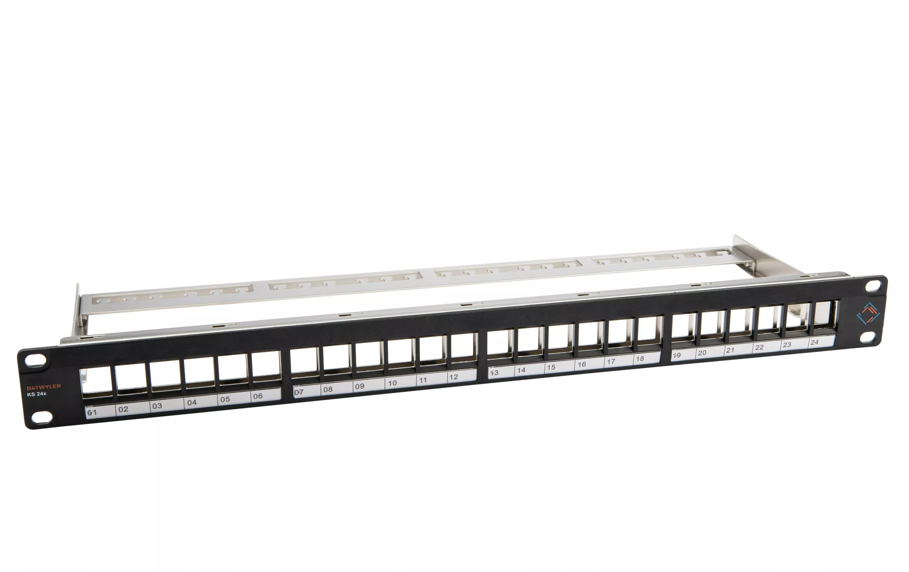 Panneau de brassage KS 24x pour 24x RJ45 Keystone Rack 19" noir