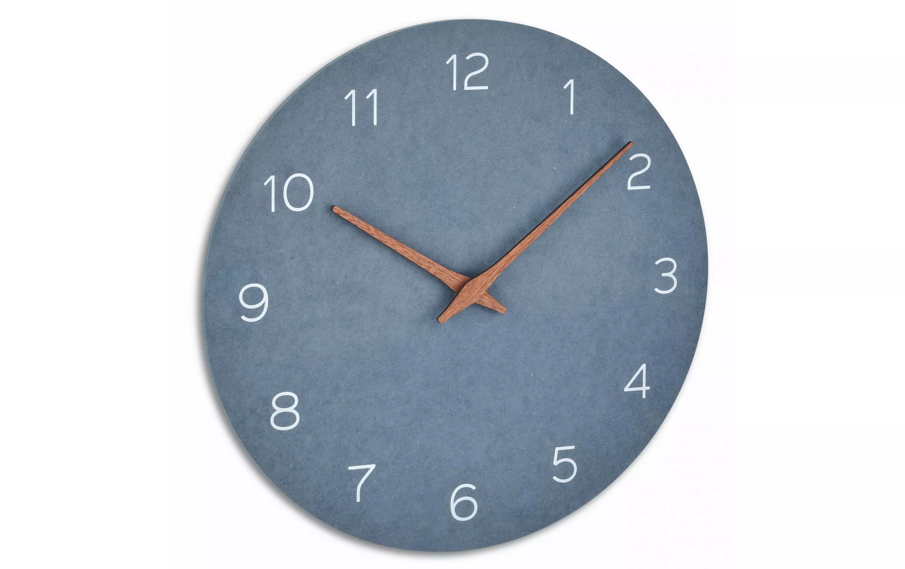 Horloge murale Analogique avec aspect bois Ø 29.7 cm, Bleu Pigeon