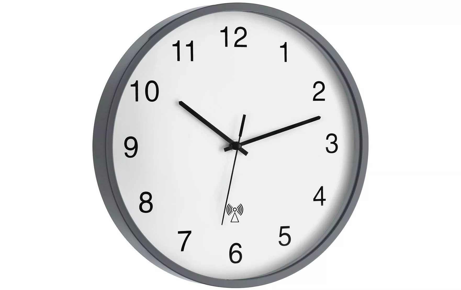 Horloge murale radio Ø 30.2 cm, Gris/Blanc