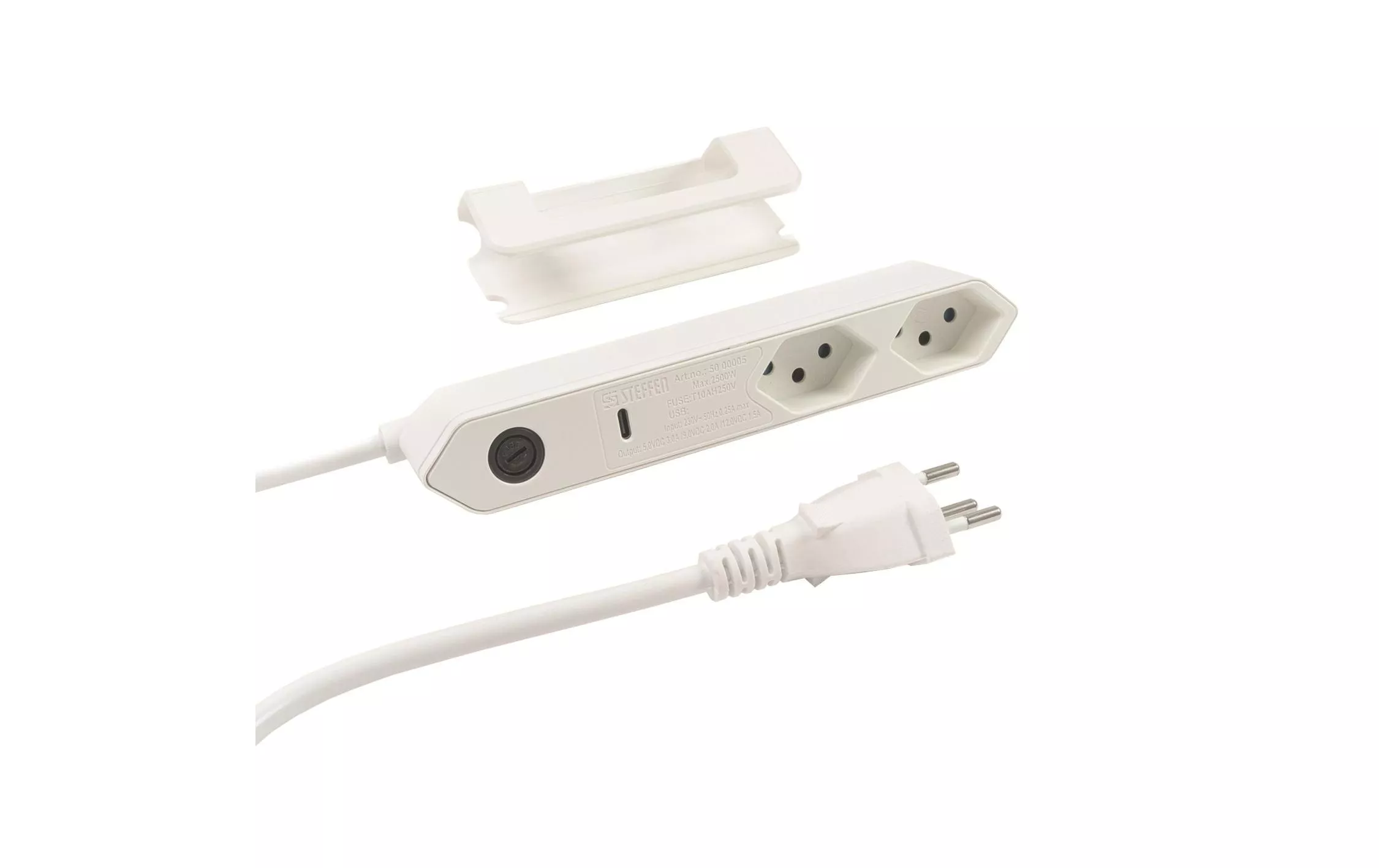 Bloc multiprises STEBA IQ 2xT13 1xUSB-C PD 18W Blanc