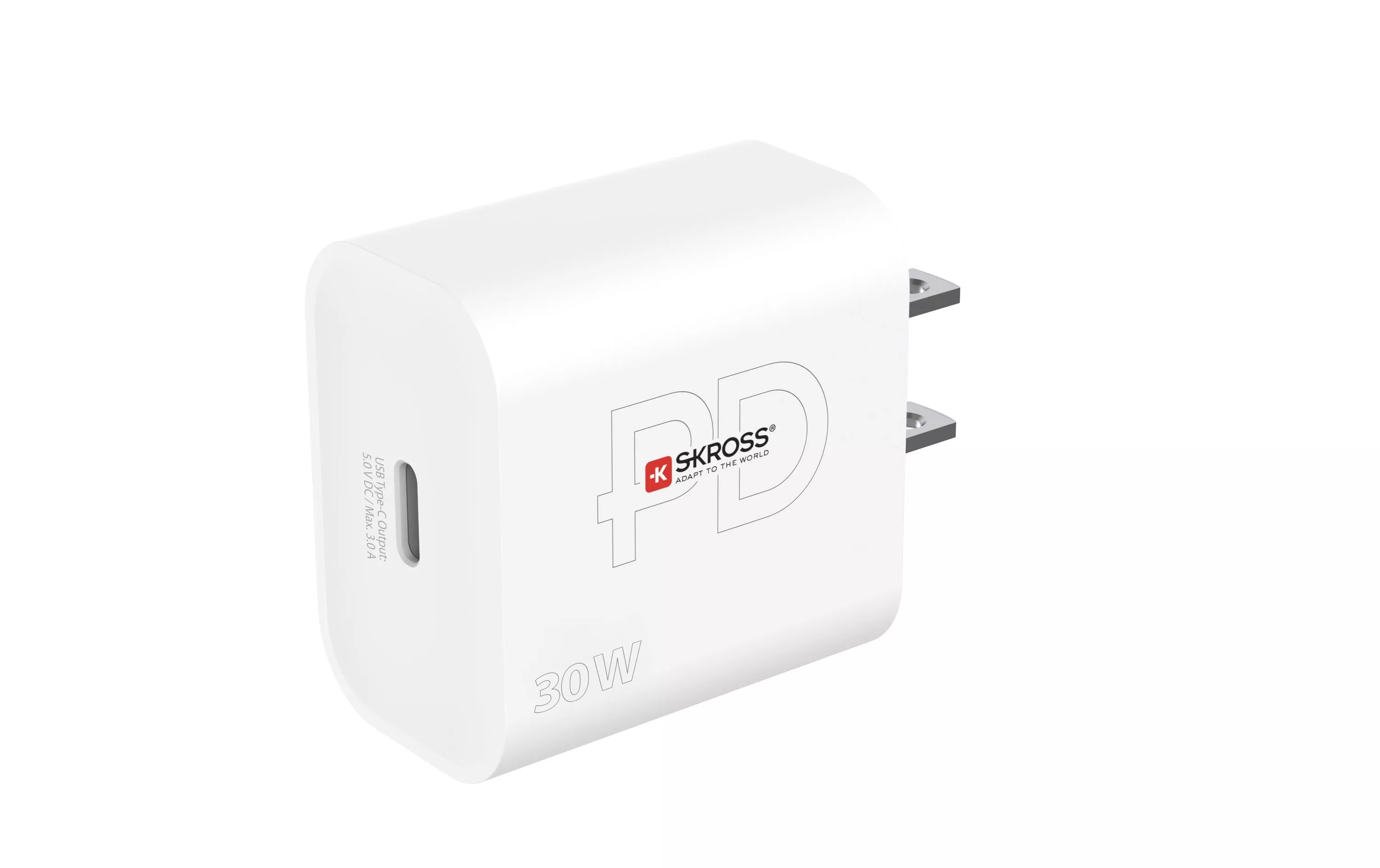 Chargeur mural USB USB-C Power Delivery, US, 30 W, Blanc