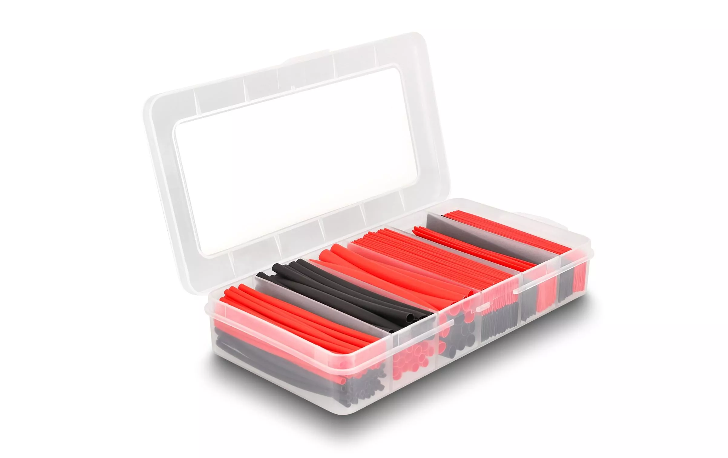 Gaine thermorétractable Boîte d\'assortiment, noir/rouge, 196 pièces