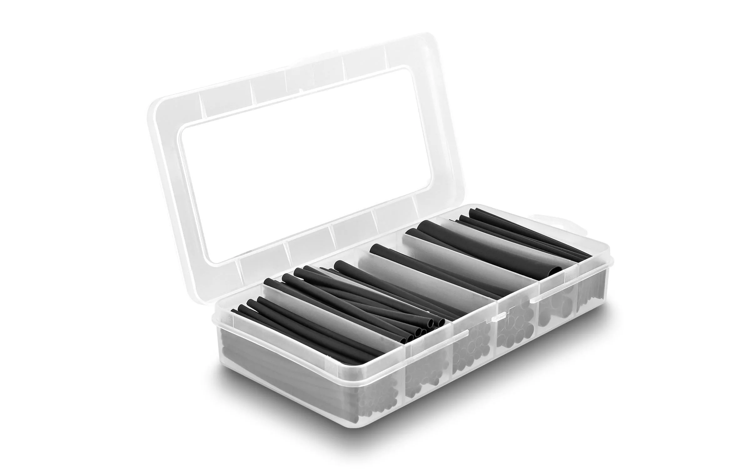 Gaine thermorétractable Boîte d\'assortiment, noir, 122 pièces