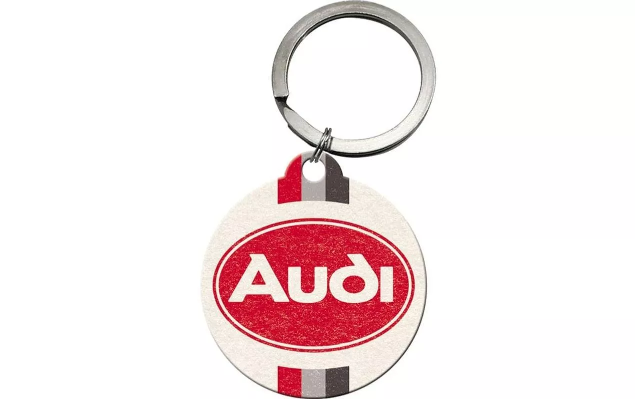 Portachiavi Nostalgic Art Logo Audi Ø 4 cm, 1 pezzo, Multicolore
