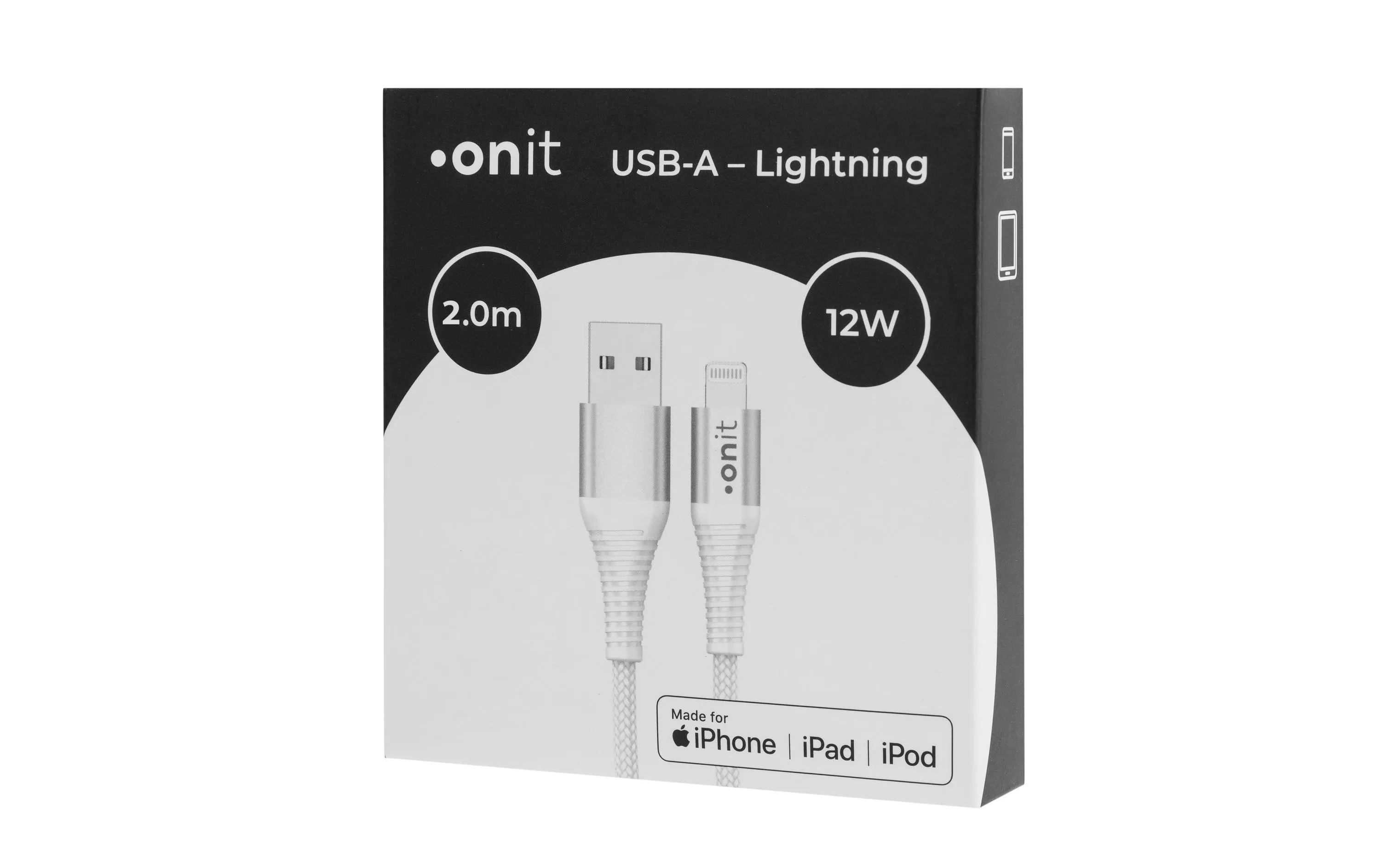 Câble USB 2.0 MFi USB A - Lightning 2 m, Blanc