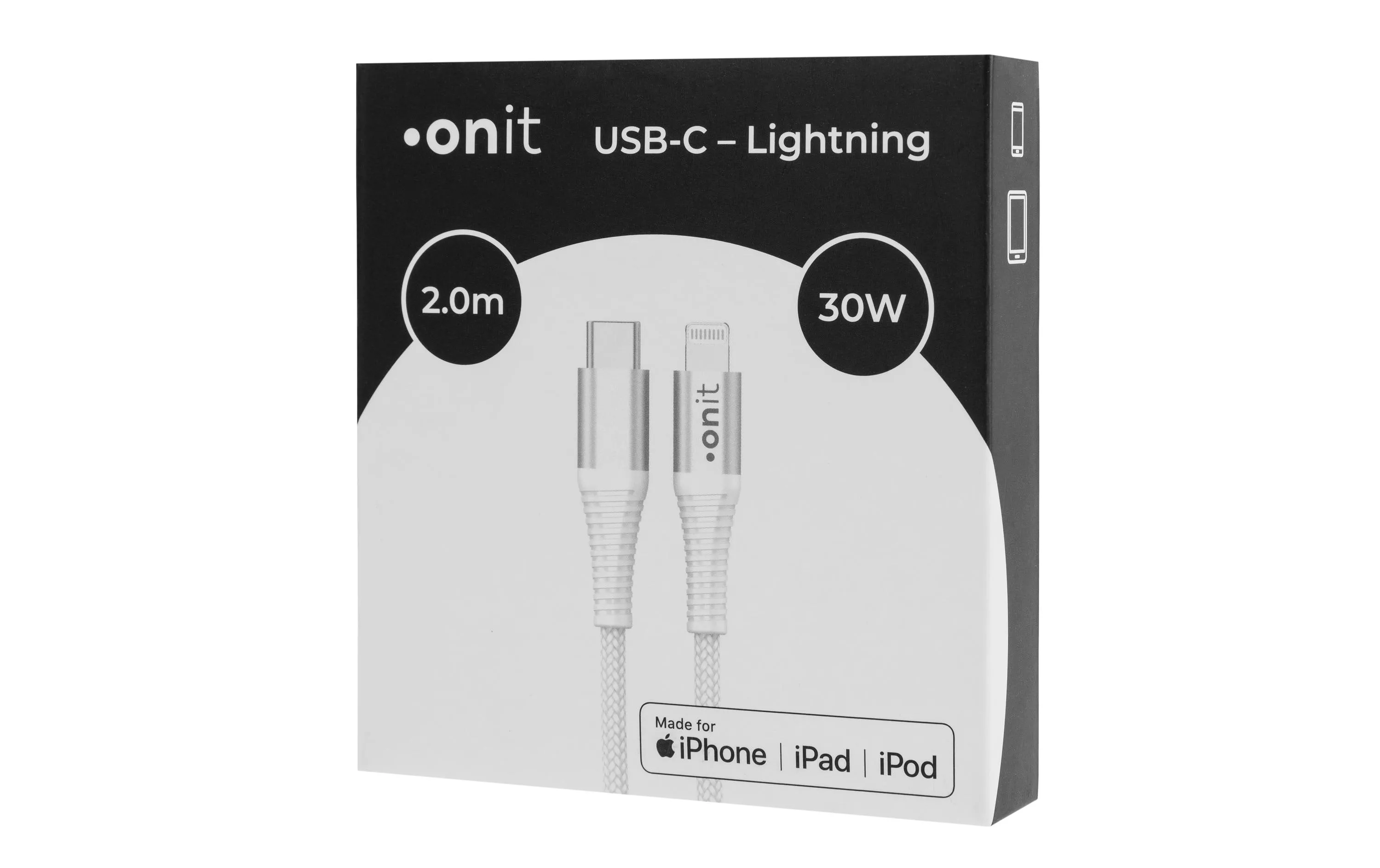 Câble USB 2.0 MFi USB C - Lightning 2 m, Blanc