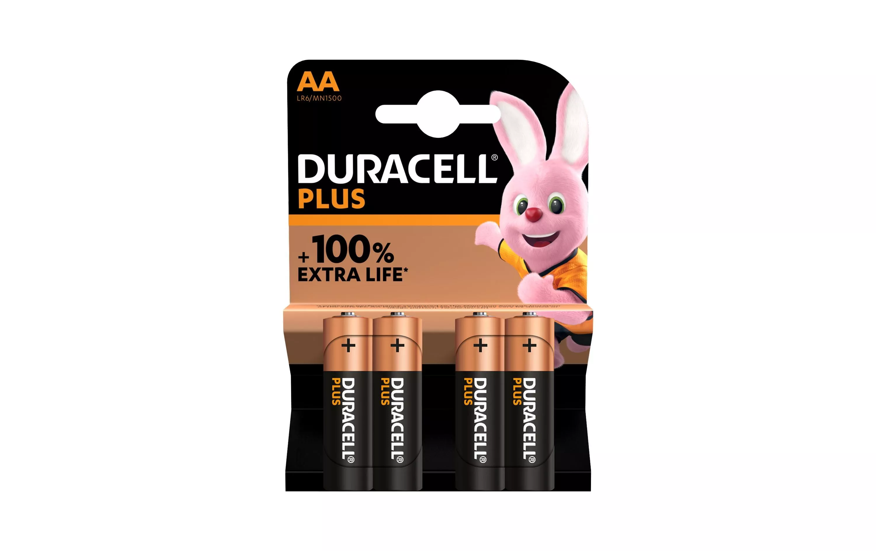 Pile Alcaline AA Plus 100 % - 4 - 8 ou 12 unités - Duracell