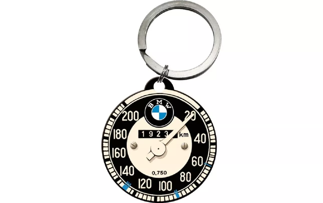 Porte-clés BMW Ø 4 cm, noir/blanc