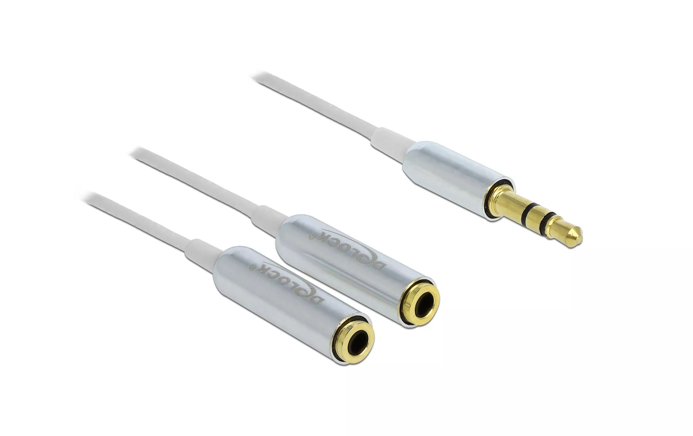 Câble audio jack 3.5 mm, male \u2013 female, 0.25 m Blanc