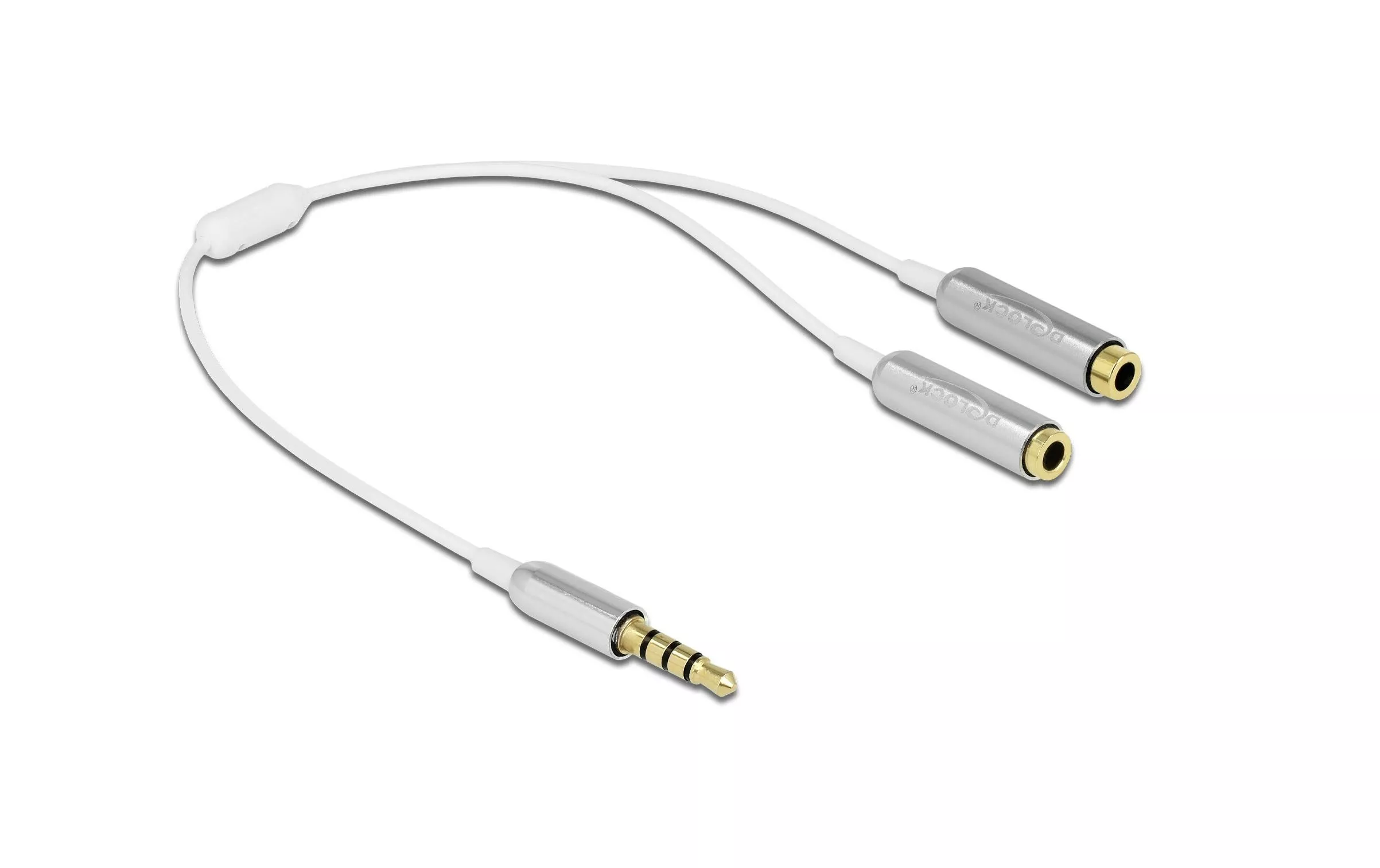 Câble audio jack 3.5 mm, male \u2013 female, 0.25 m Blanc