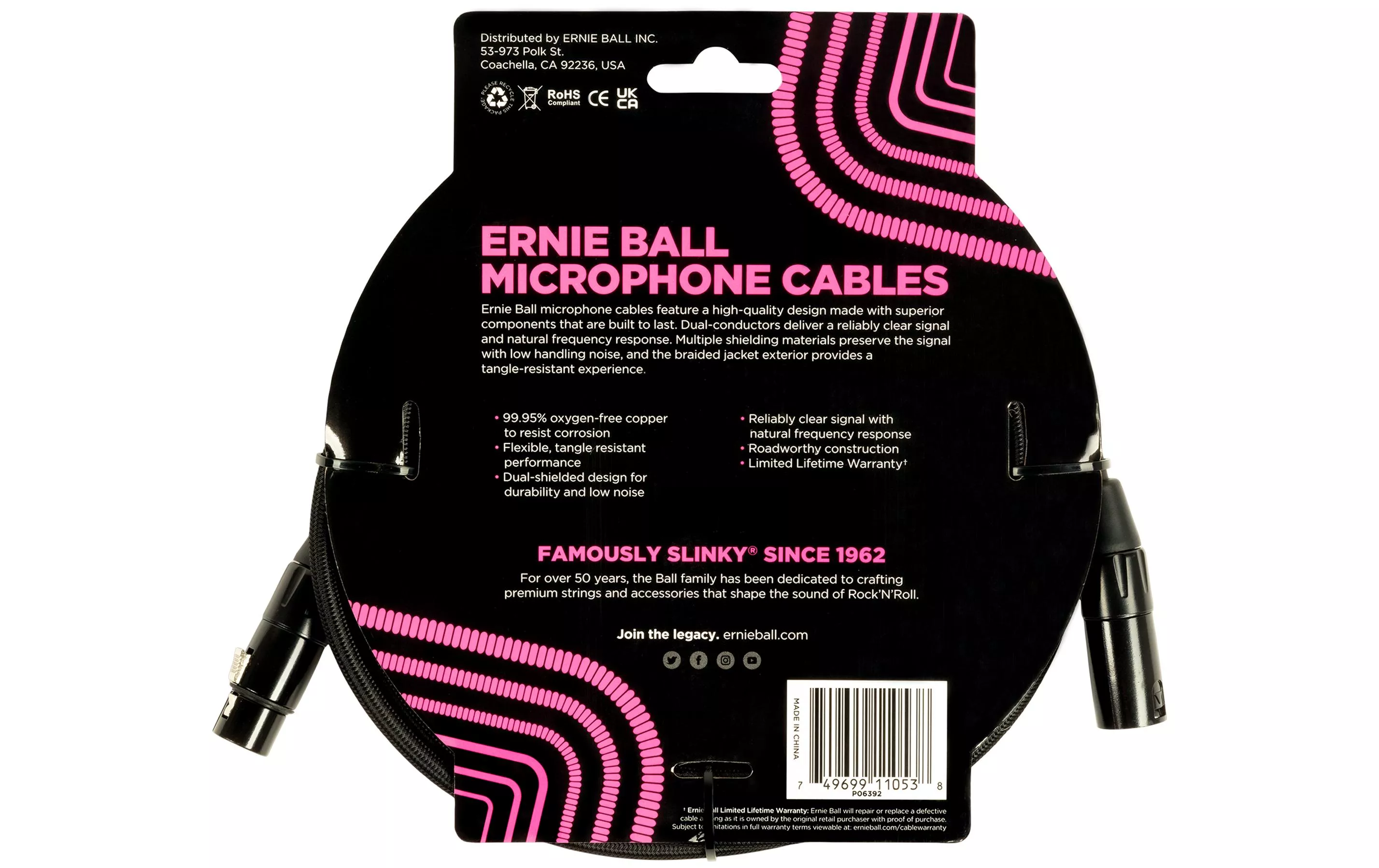 Câble XLR XLRm-XLRf 6.1 m, Noir